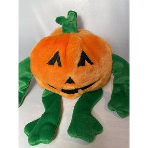 Vintage Soft Ty Beanie Buddies Pumpkin Halloween Orange Jack O Lantern Toy Plush